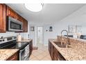 Well-equipped kitchen featuring granite countertops and stainless steel appliances at 5905 South Kings Hwy. # 6111, Myrtle Beach, SC 29575