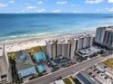 Aerial view showcasing the beachside condos with community pool, parking, and convenient access to the ocean at 507 S Ocean Blvd. # 201, North Myrtle Beach, SC 29582