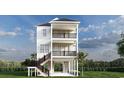Two story home with white siding and a balcony on the second floor at 48 Furman Ln., Pawleys Island, SC 29585