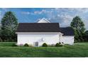Rear view of a white farmhouse with AC unit and landscaping at 2172 Pettus Way, Surfside Beach, SC 29575