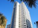 Spectacular exterior angle of the high-rise resort featuring private balconies on each floor at 2504 Ocean Blvd. N # 232, Myrtle Beach, SC 29577