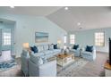 Bright living room featuring light blue walls and comfortable seating at 227 Birdie Way, Longs, SC 29568