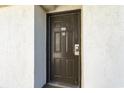 Dark brown condo entry door with keyless entry and no smoking sign at 2310 North Ocean Blvd. # 605, Myrtle Beach, SC 29577