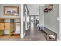 Entryway features wood-look floors, storage, and a bench at 281 Sugar Mill Loop, Myrtle Beach, SC 29588