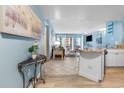 Open kitchen features granite counters and black appliances at 1605 S Ocean Blvd. # 414, Myrtle Beach, SC 29577