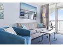 Living room with ocean view and comfortable seating at 2000 N Ocean Blvd. # Ph 3, Myrtle Beach, SC 29577