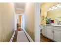 Charming bathroom with painted accents and white vanity at 265 Venice Way # 1101, Myrtle Beach, SC 29577