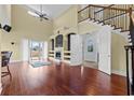 Open living space with hardwood floors, fireplace, and access to backyard at 1122 Bluffton Ct., Myrtle Beach, SC 29579