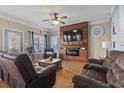 Living room with fireplace and comfortable seating at 6001-1108 South Kings Hwy., Myrtle Beach, SC 29575