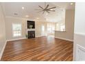 Spacious living area with hardwood floors, fireplace and an open floor plan at 202 Sugar Mill Loop, Myrtle Beach, SC 29588