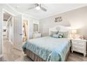 Bright bedroom with a queen bed and tiled floors at 4600 N Ocean Blvd. # A3, North Myrtle Beach, SC 29582