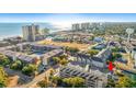 Aerial view highlighting the property's proximity to the ocean at 209 Hillside Dr. N # 204, North Myrtle Beach, SC 29582