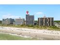 Aerial view of oceanfront building and beach at 5308 N Ocean Blvd. # 601, Myrtle Beach, SC 29577