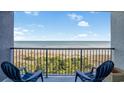 Balcony with chairs and stunning ocean view at 5308 N Ocean Blvd. # 601, Myrtle Beach, SC 29577