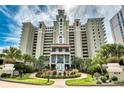 Elegant oceanfront building with a grand entrance and fountain at 5310 N Ocean Blvd. N # 207, Myrtle Beach, SC 29577