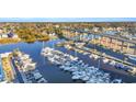Aerial shot of the marina with many boats docked and a bridge in the background at 2100 Sea Mountain Hwy. # 630, North Myrtle Beach, SC 29582