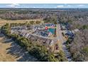 Wide aerial shot of a townhome community with beautiful landscaping, pond, and surrounding greenery at 2404 Thoroughfare Dr. # 2404, North Myrtle Beach, SC 29582