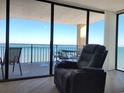 Relaxing ocean view from a living room recliner at 1690 North Waccamaw Dr. # 807, Garden City Beach, SC 29576