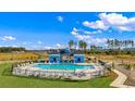 Aerial view of community pool with cabana and lounge chairs at 2163 Gooseberry Way, Longs, SC 29568