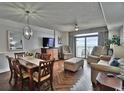 Bright living room, hardwood floors, and ocean view at 2600 N Ocean Blvd. # 1410, Myrtle Beach, SC 29577