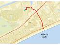 Map of local area, with proximity to the Atlantic Ocean, Highway 17 S, and several golf courses at 1020 Thomas Ave., North Myrtle Beach, SC 29582