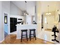 Kitchen with island, stainless steel appliances, and white cabinets at 49 Daniel Morrall Ln., Georgetown, SC 29440