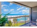 Balcony view of the ocean and beach at 5905 S Kings Hwy. # A - 301, Myrtle Beach, SC 29575