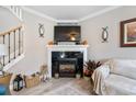 Close-up of a modern electric fireplace at 1010 Pinnacle Ln. # 1010, Myrtle Beach, SC 29577