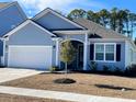 Inviting home exterior featuring a manicured lawn and a charming young tree at 1519 Wood Stork Dr., Conway, SC 29526