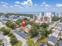 Aerial showing the property's location near the beach and other buildings at 7602 Porcher Dr. # C, Myrtle Beach, SC 29572