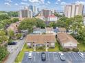 An aerial view of the condo building and parking lot at 7602 Porcher Dr. # C, Myrtle Beach, SC 29572
