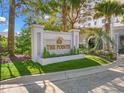 Beautifully landscaped entrance sign for The Pointe condo community at 9547 Edgerton Dr. # 606, Myrtle Beach, SC 29572