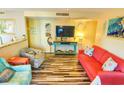 Relaxing living room, coastal decor, hardwood floors at 5905 S Kings Hwy. # 217-C, Myrtle Beach, SC 29575