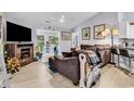 Cozy living room featuring a comfy couch and a large TV at 1501 Saint George Ln., Myrtle Beach, SC 29588