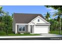 Quaint single-story home exterior with a grey roof and a two-car garage at 148 Joyce Dr, Longs, SC 29568
