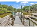 Private dock featuring a walkway and boat mooring, surrounded by waterway views at 994 Debordieu Blvd., Georgetown, SC 29440