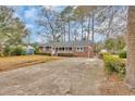 Brick home with a long driveway and manicured hedges at 504 Danner Dr., Conway, SC 29526