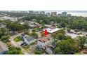 An aerial view of the townhouse surrounded by greenery and city buildings at 6606 Wildwood Trail # D, Myrtle Beach, SC 29572