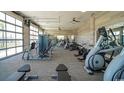 Bright fitness center featuring modern exercise equipment and a large garage door for natural light at 2226 Seagrape Dr., Little River, SC 29566