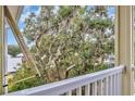 Overlooking the balcony is a lush tree with Spanish moss and other greenery at 133 Puffin Dr. # 3-E, Pawleys Island, SC 29585