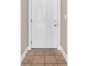 Close up of a solid white front door with a neutral wall color and a decorative tile floor at 131 Waypoint Ridge Ave. # Q-14, Little River, SC 29566