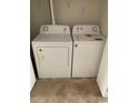 Convenient laundry room with white washer and dryer units at 1025 Carolina Rd. # L-1, Conway, SC 29526