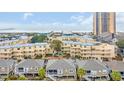 Aerial view of a cozy residential community and a beautiful beachside location with ocean views at 299 Lake Arrowhead Rd., Myrtle Beach, SC 29572