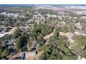 Expansive aerial shot of a wooded neighborhood with large lots and mature trees at 402 Wilkinson St., Georgetown, SC 29440