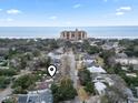 Coastal neighborhood aerial view showing proximity to the beach and local hotels at 408 Sunset Trail, Myrtle Beach, SC 29577