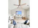 Living room featuring a large ceiling fan, TV, comfortable seating, and an inviting atmosphere at 4839 Carnation Circle # 303, Myrtle Beach, SC 29577