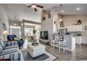 Open concept living room with a view of the dining area and updated kitchen at 257 Leste Rd., Myrtle Beach, SC 29588