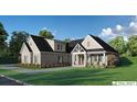 Charming single-Gathering home showcasing a brick exterior, gray shutters, and landscaped front yard at 1328 Foxtail Dr., Longs, SC 29568
