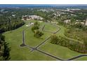 Aerial view of neighborhood with green spaces, trees, and community roads at 369 Myrtle Meadows Dr # 417C, Conway, SC 29526