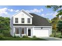 Charming two-story home with a cozy front porch, neat landscaping, and an attached garage at 467 Joseph St, Longs, SC 29568